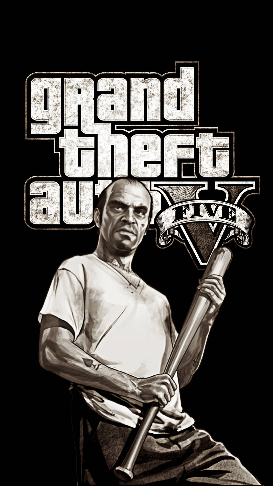 1080p GTA 5 تريفور فيليبس أبيض وأسود خلفية