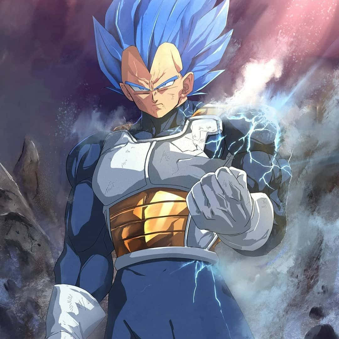 فن رقمي لفيجيتا الأزرق بدقة 1080x1080 من دراغون بول خلفية