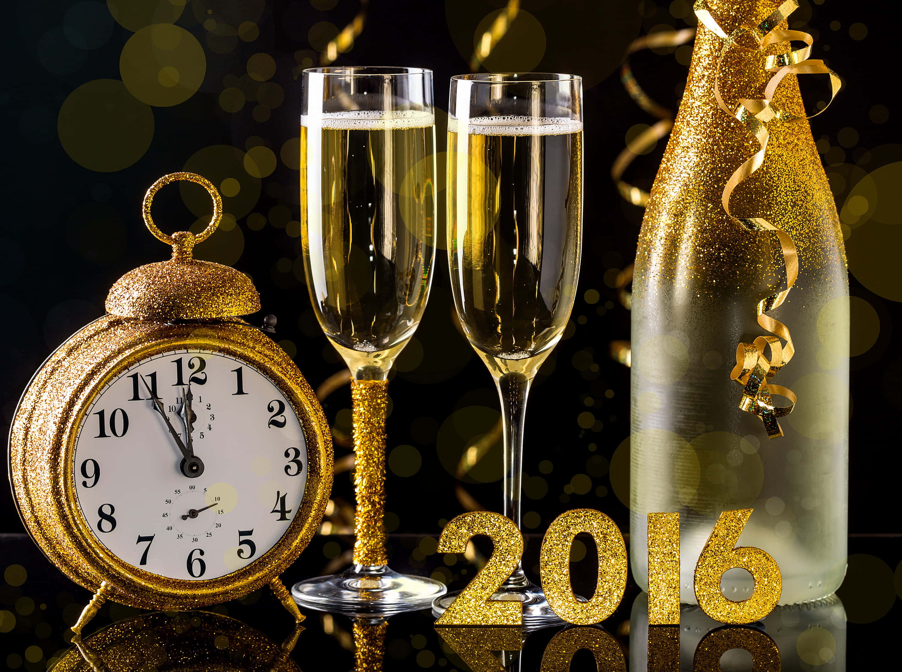 خلفية العام الجديد 2016 الذهبية خلفية