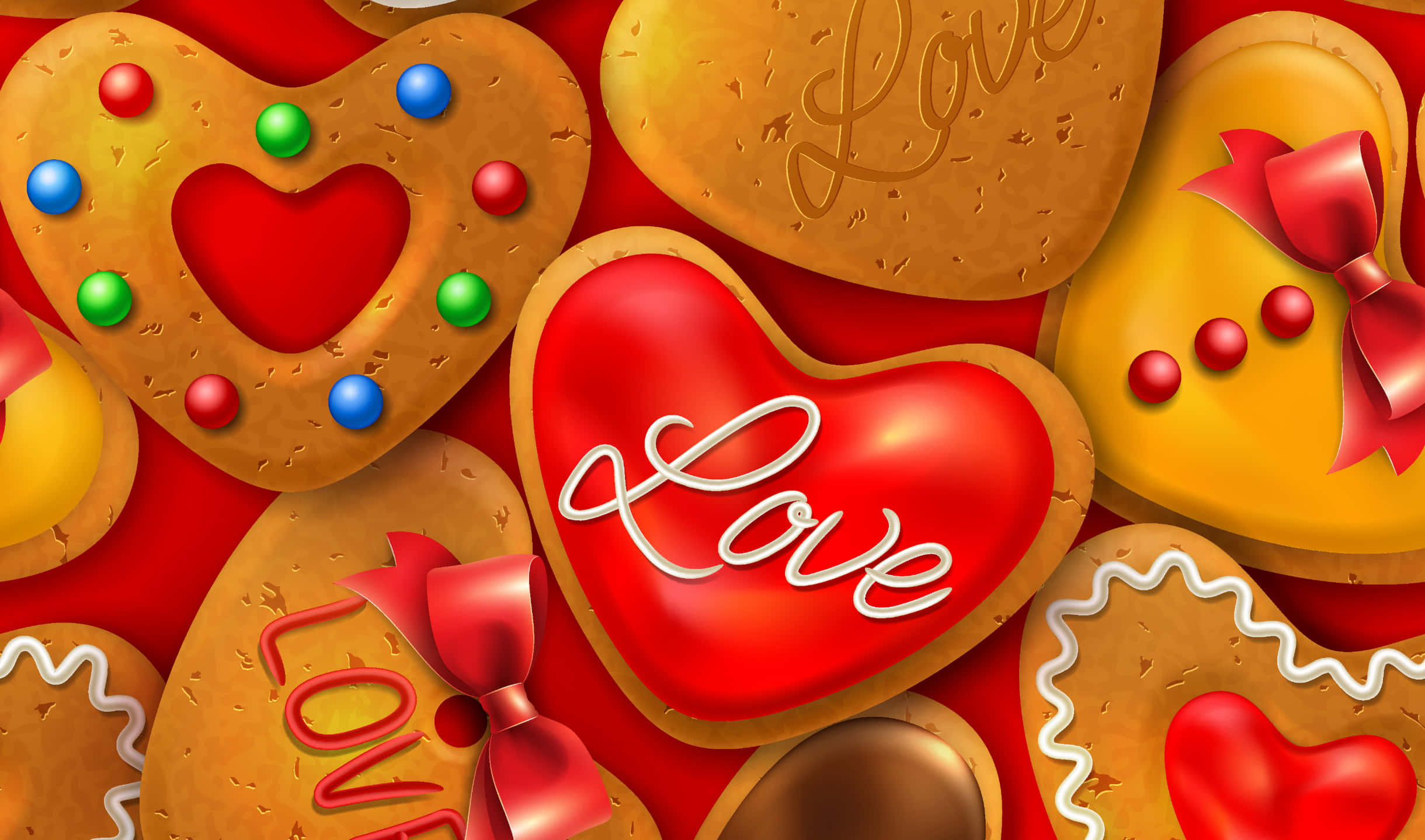 خلفية كوكيز 2440x1440 لعيد الحب خلفية
