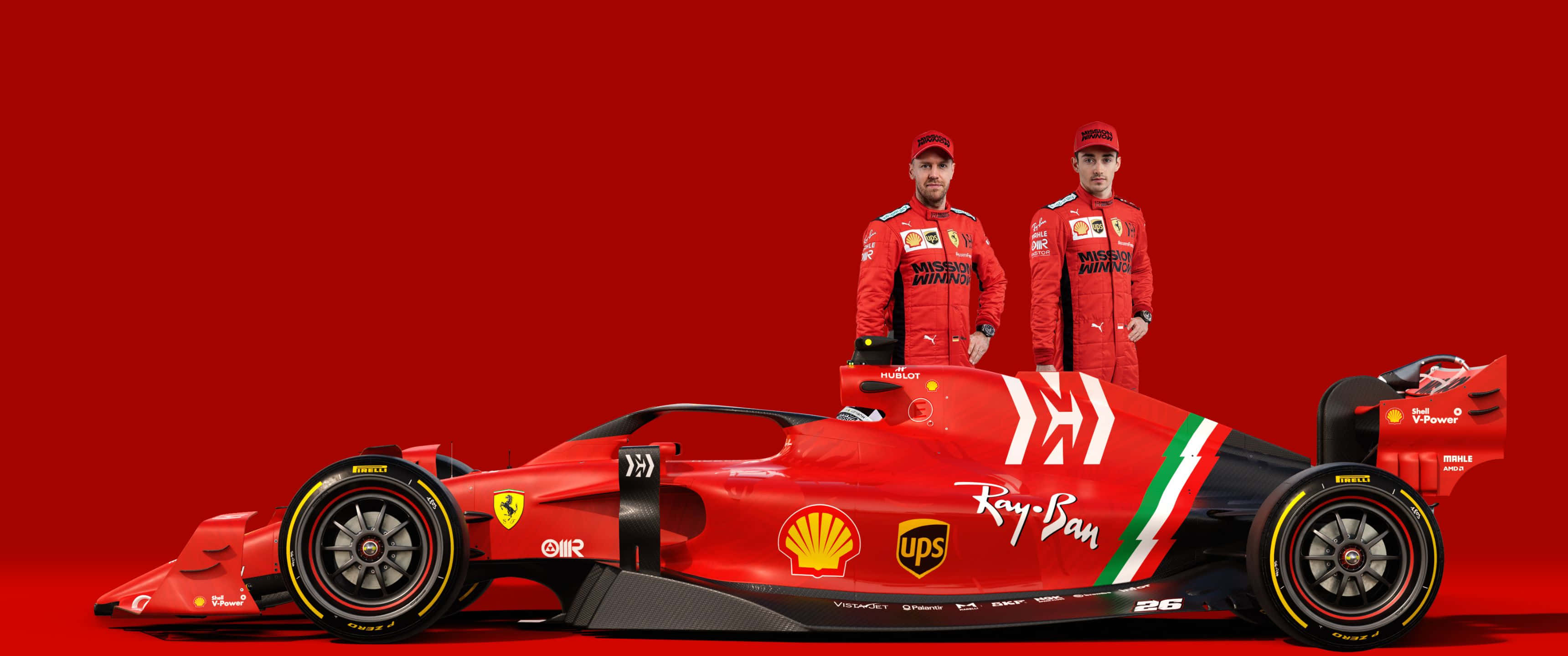 خلفية فيراري سكوديريا بيلوتس بدقة 3440x1440p خلفية