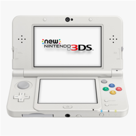 نينتندو 3DS أبيض مفتوح خلفية