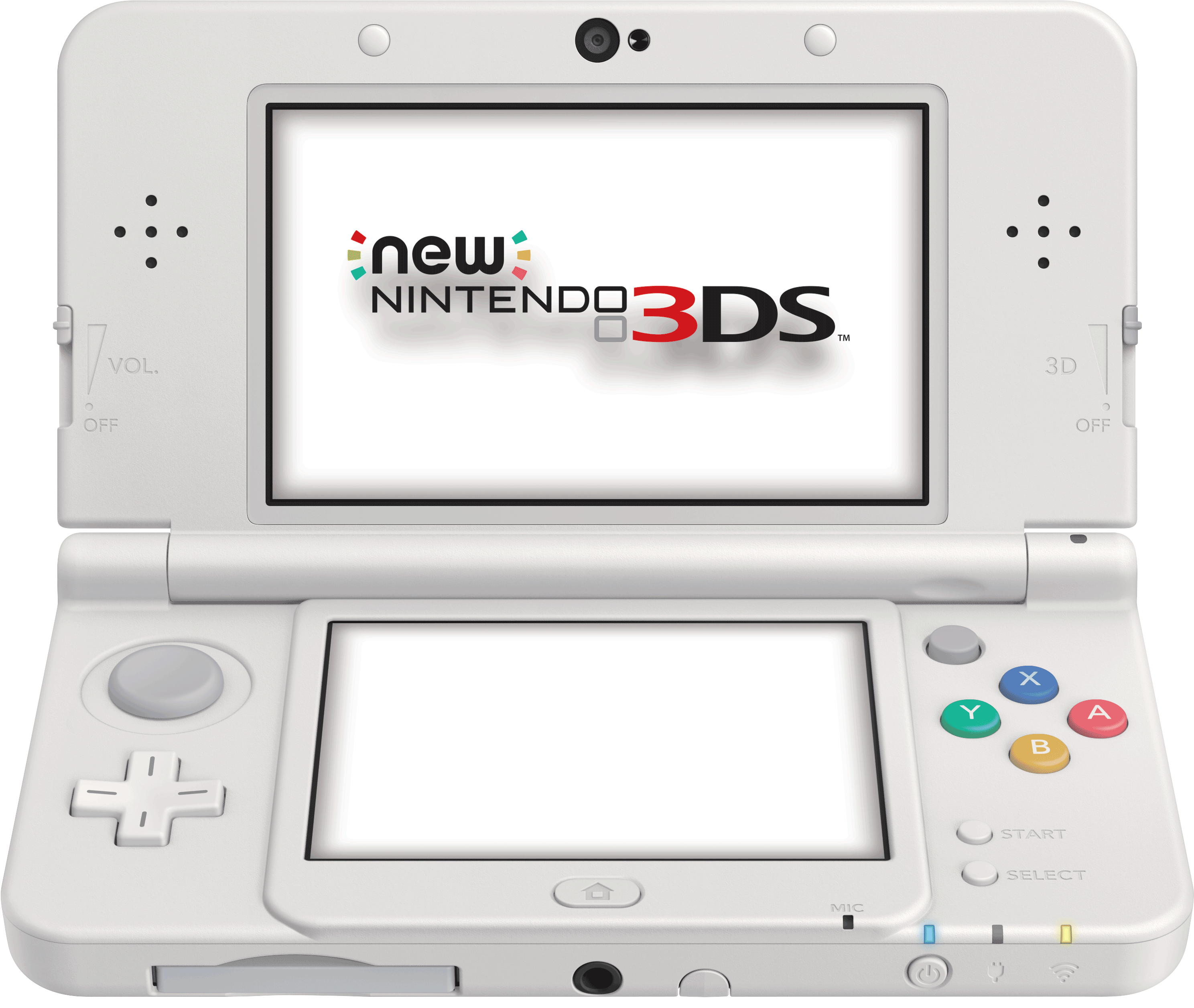 نينتندو 3DS أبيض مفتوح خلفية