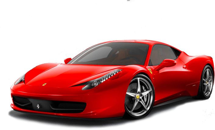 فيراري 458 إيطاليا الحمراء من الجانب خلفية