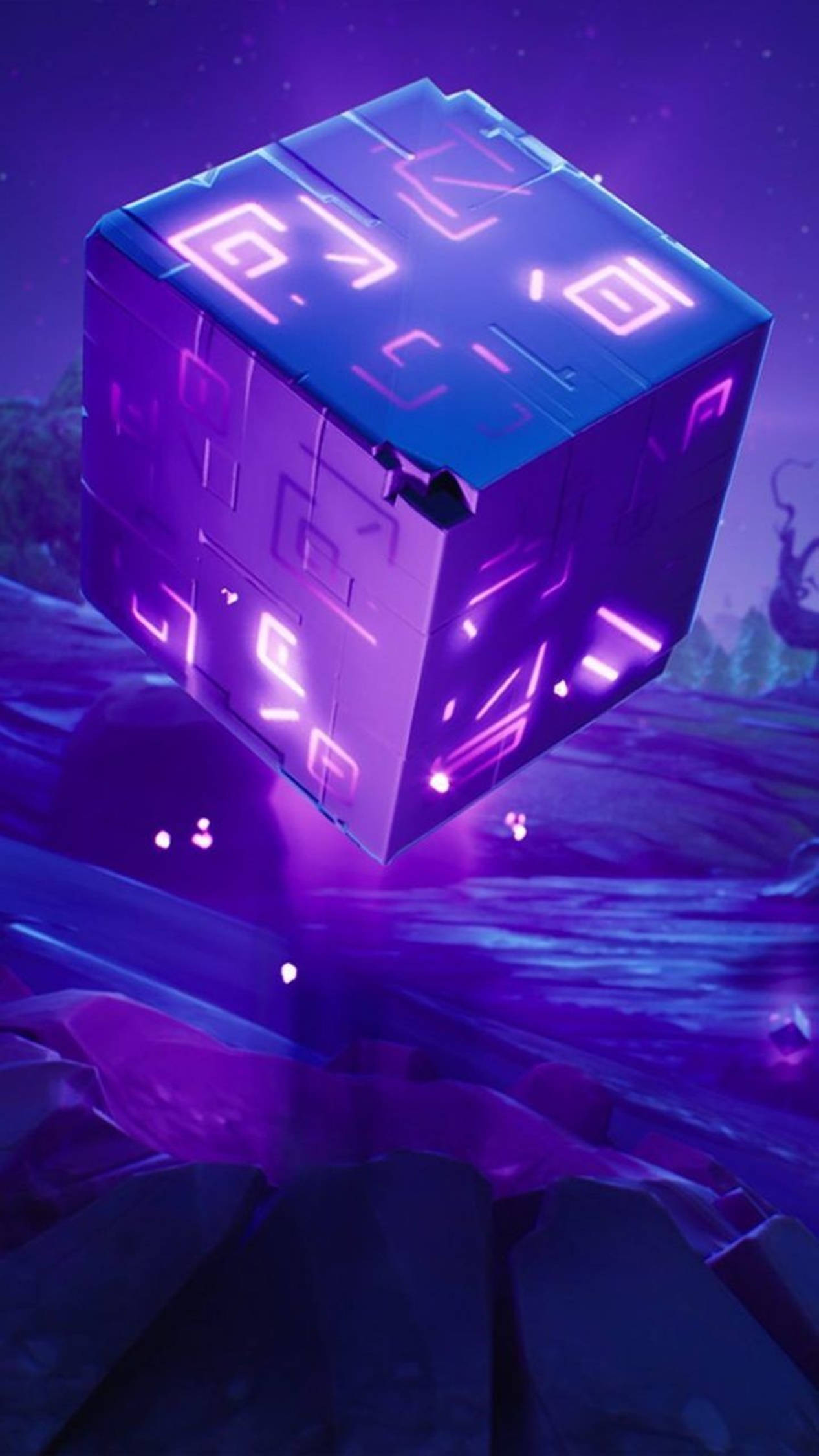 4K Android Fortnite حجر الظل الأرجواني خلفية