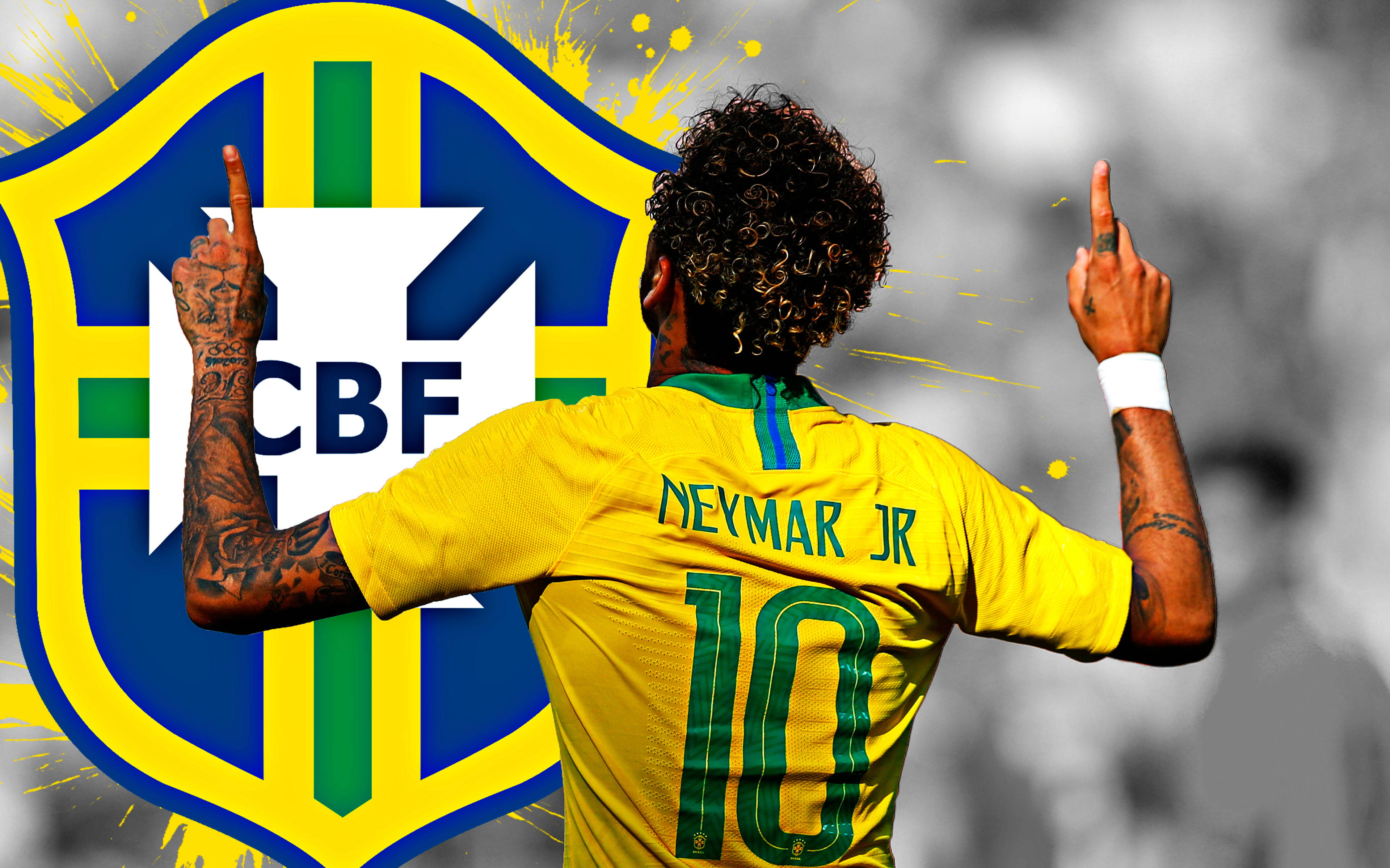 نيمار بدقة 4K مع شعار CBF الكبير خلفية