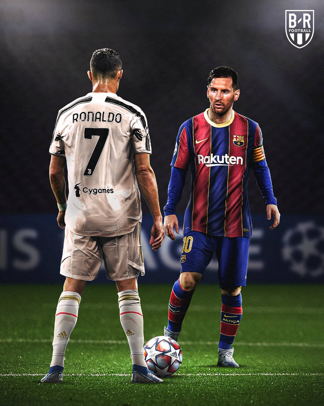 مواجهة ميسي ورونالدو 4K خلفية