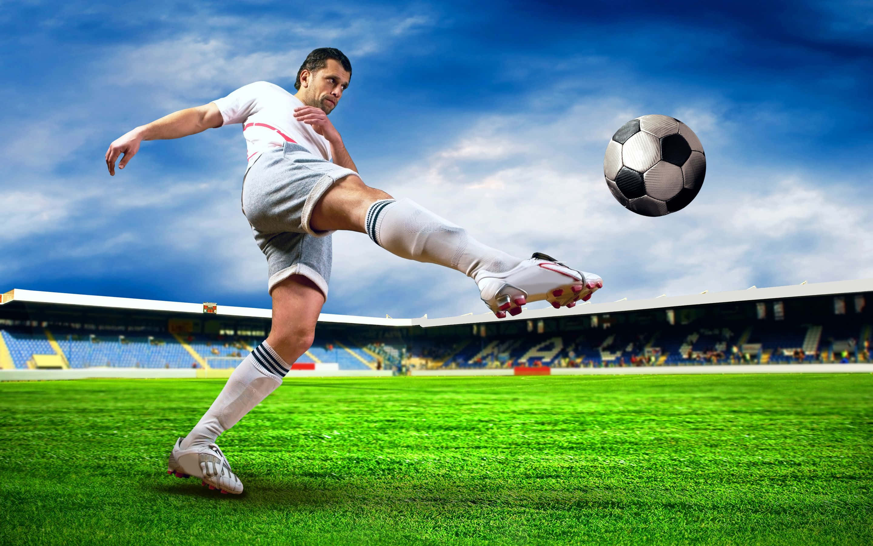 كرة القدم 4K ولاعب كرة قدم خلفية