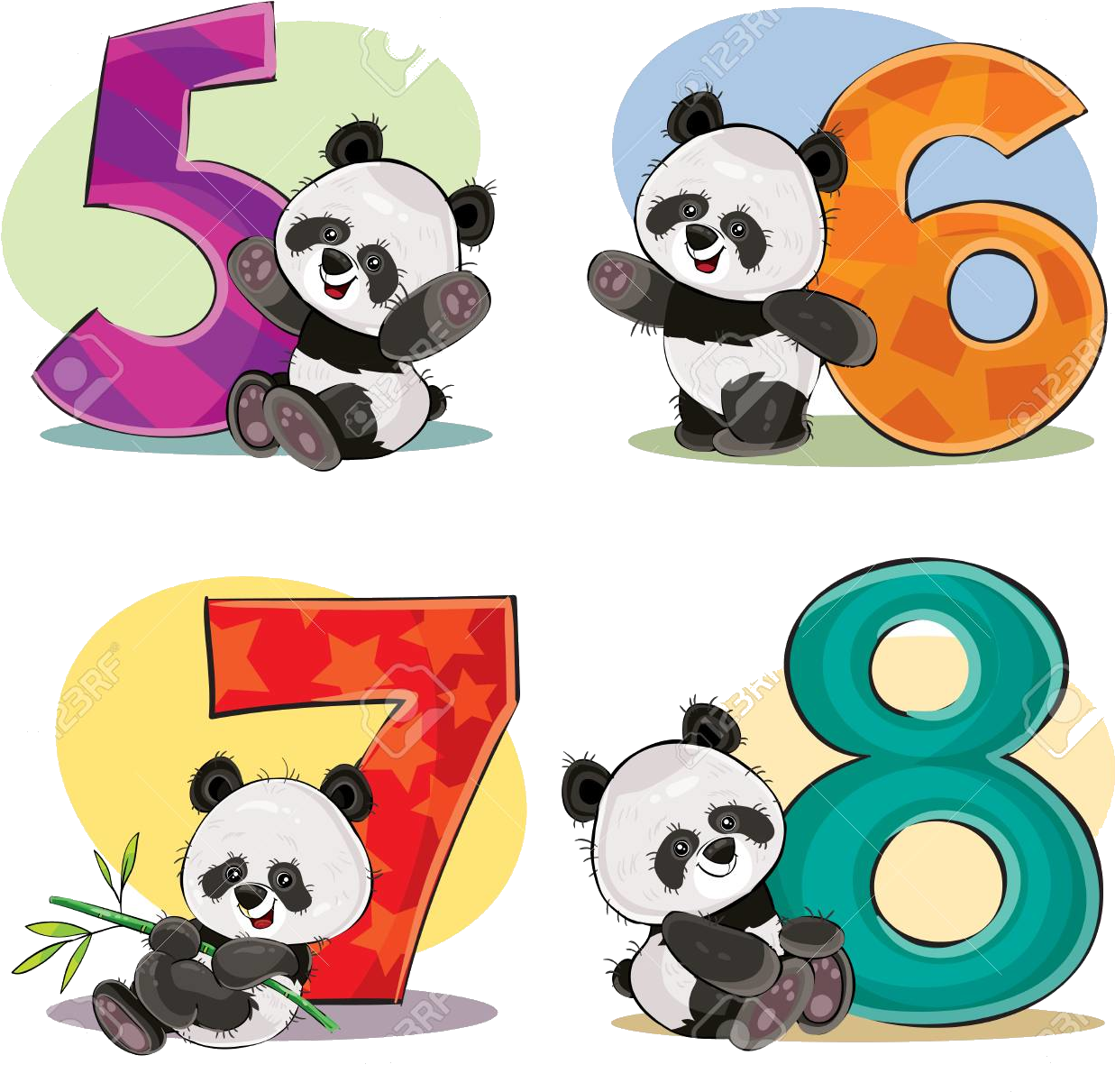 باندا_ الأرقام_من_5_إلى_8 خلفية