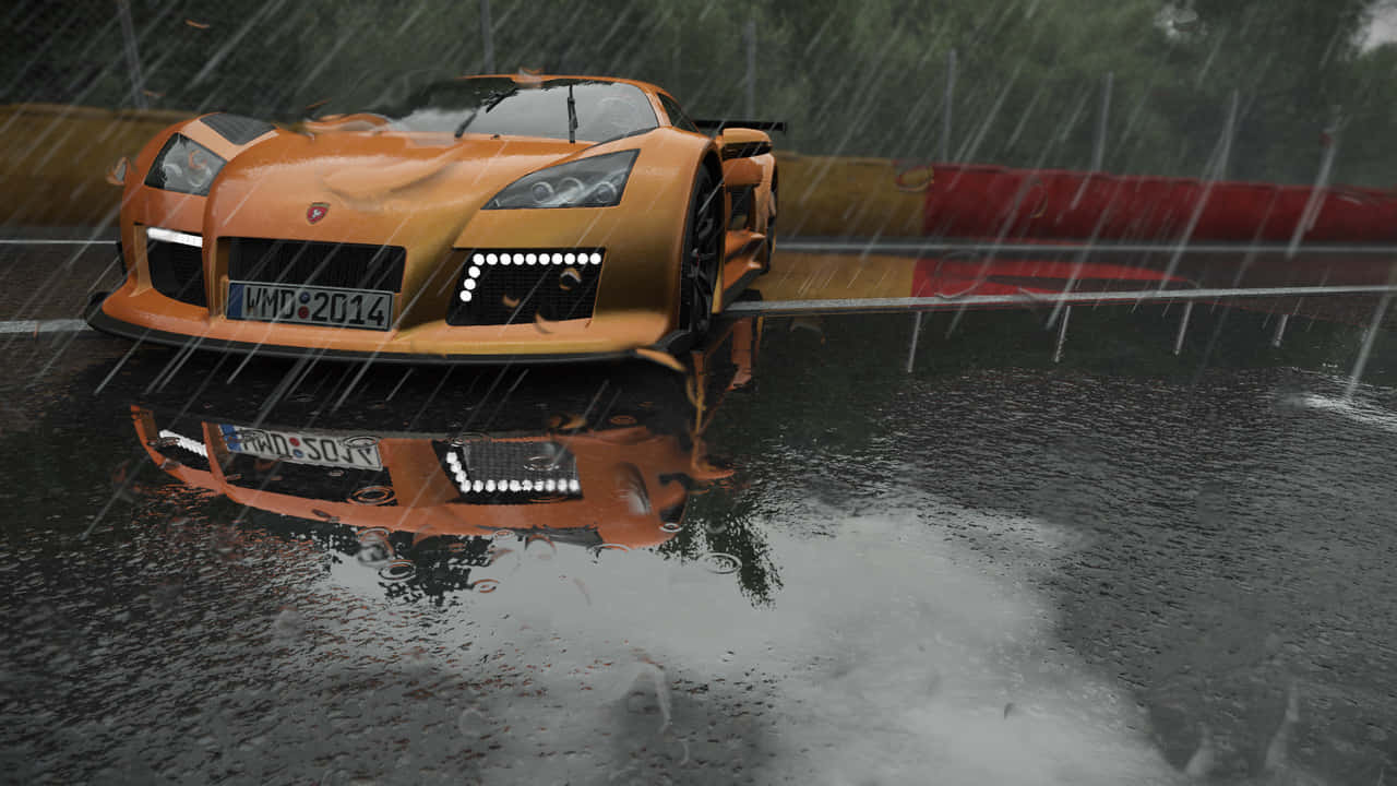 خلفية سيارة برتقالية بدقة 720p من لعبة Project Cars خلفية