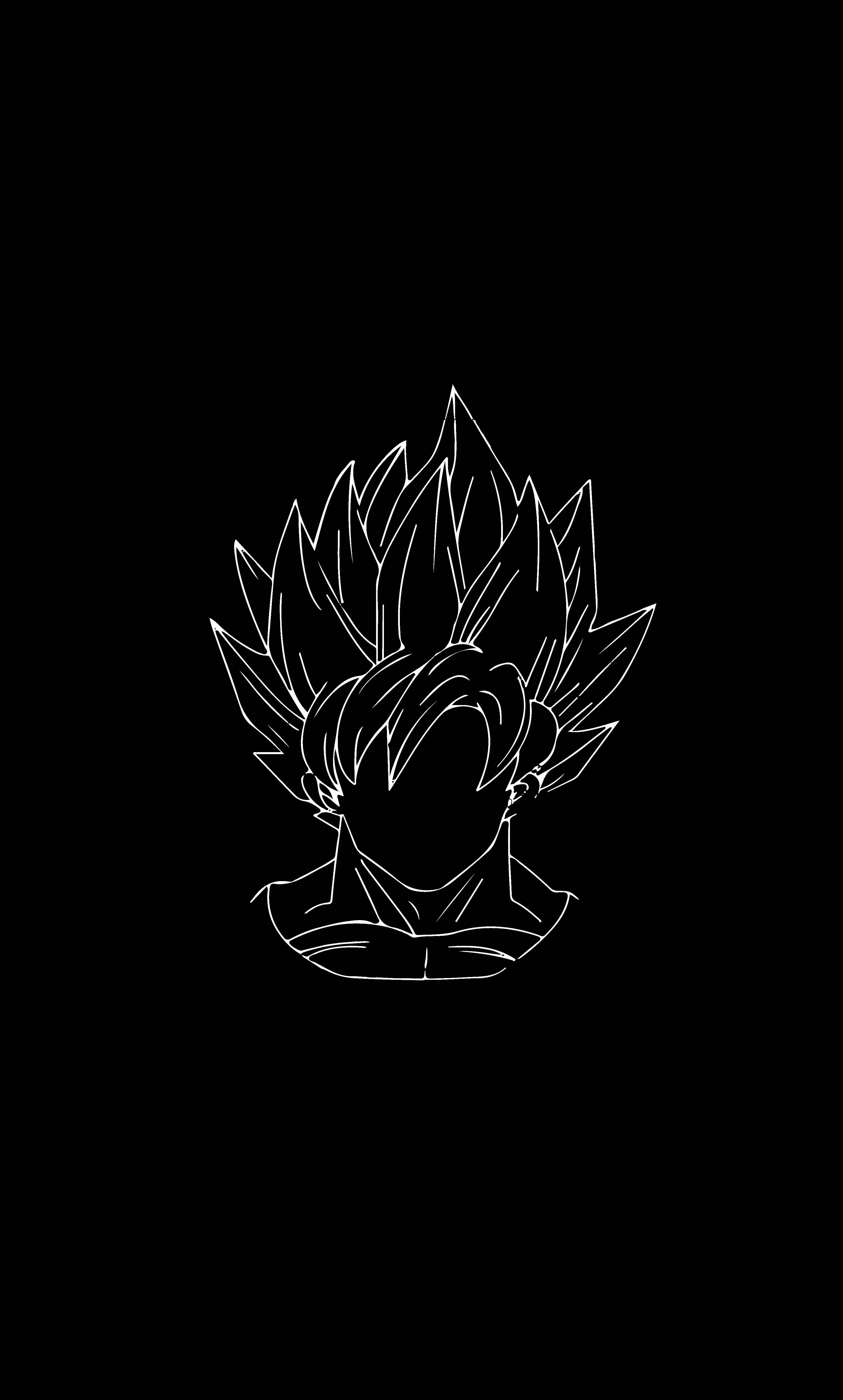 8K هاتف يستعرض رسم ستينسل لـ Goku خلفية
