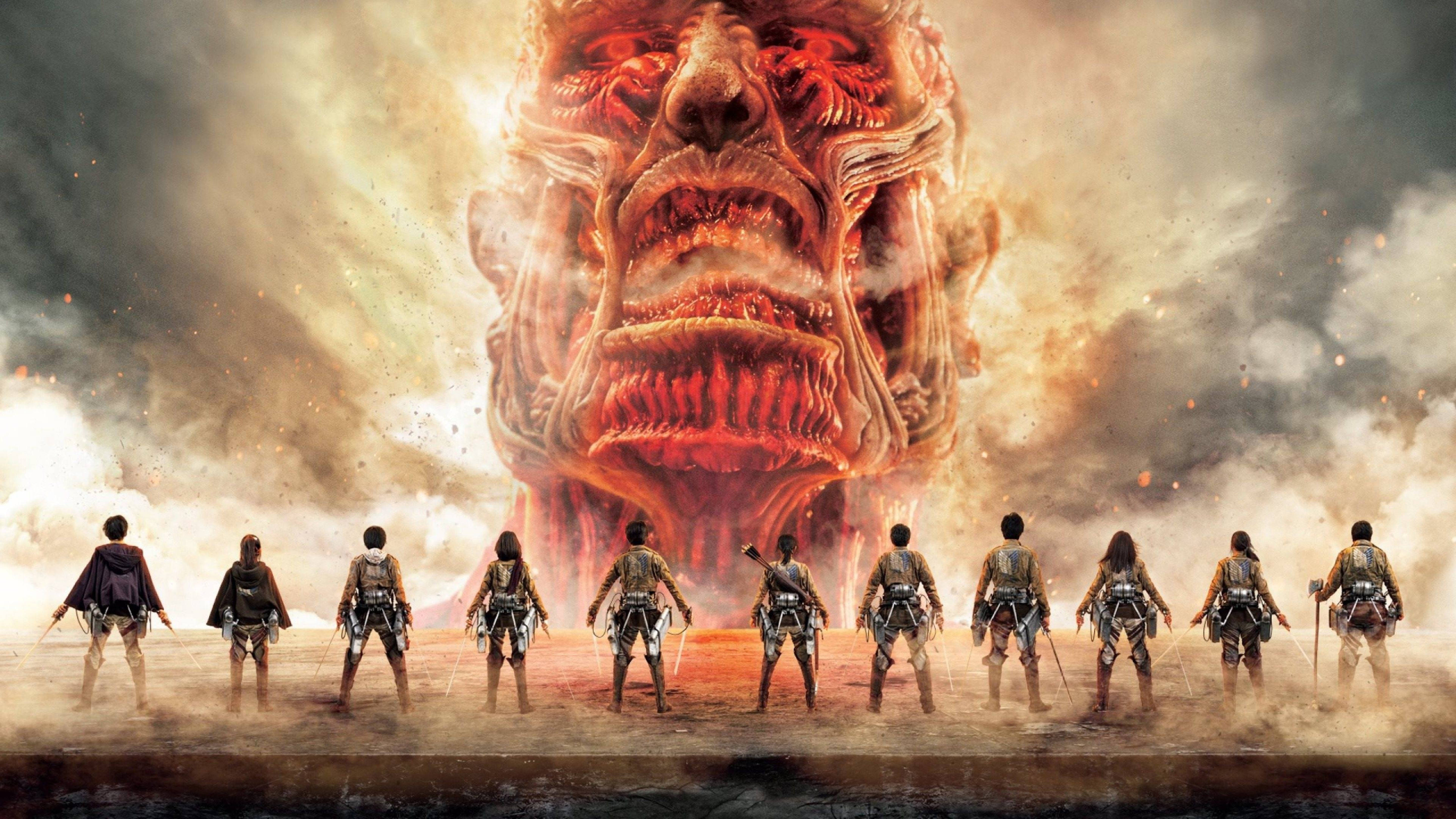 Attack On Titans 4K وجه العملاق خلفية