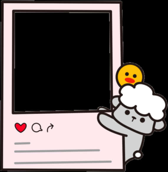 إطار خروف وكتكوت كawaii خلفية