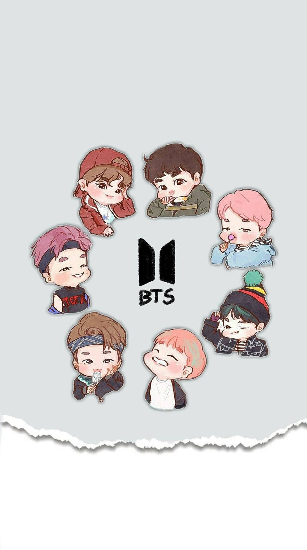 رسم لطيف لشعار B21 لفرقة BTS خلفية