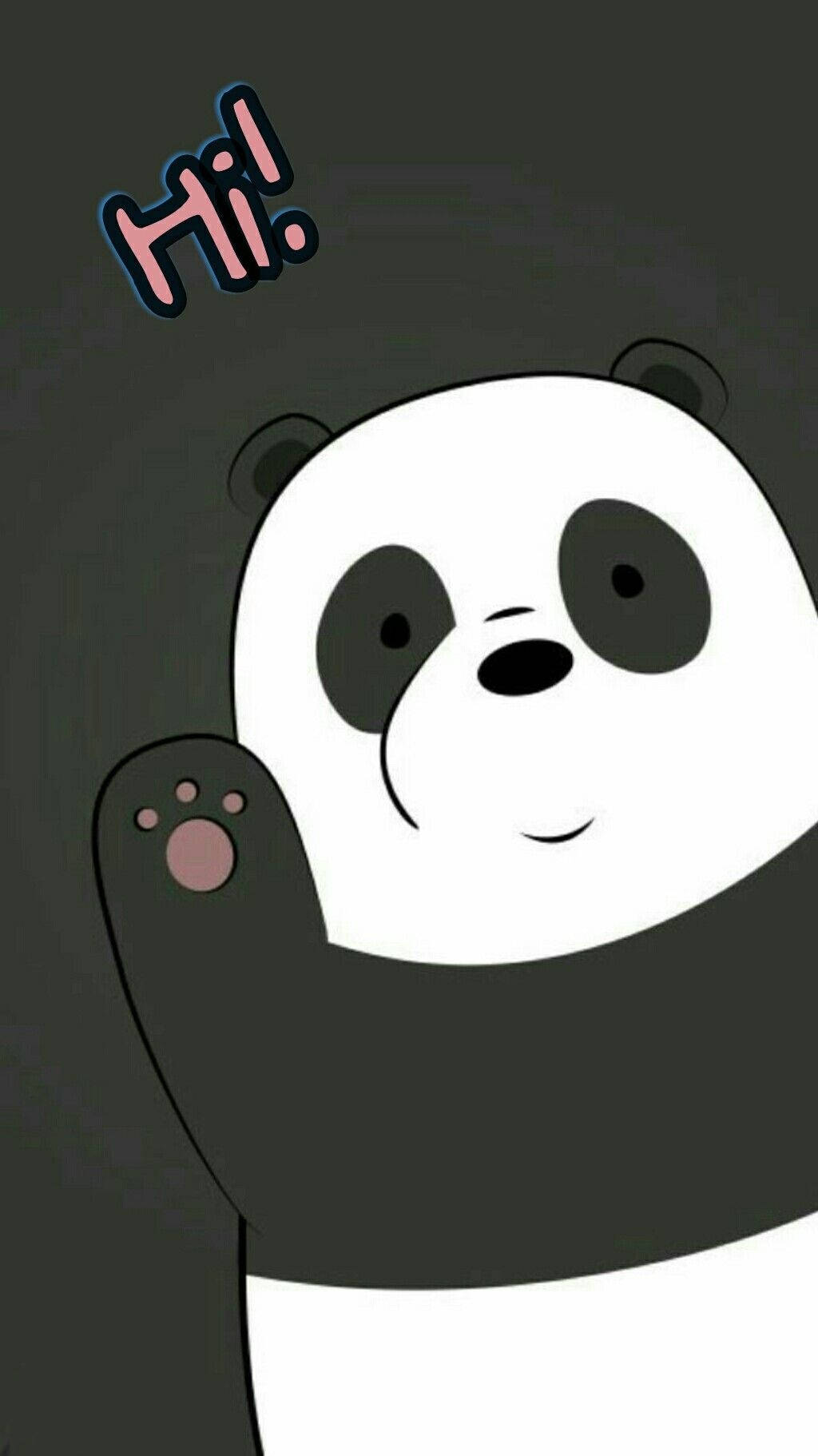 باندا لطيف من و bare bears يلوح مرحبًا خلفية