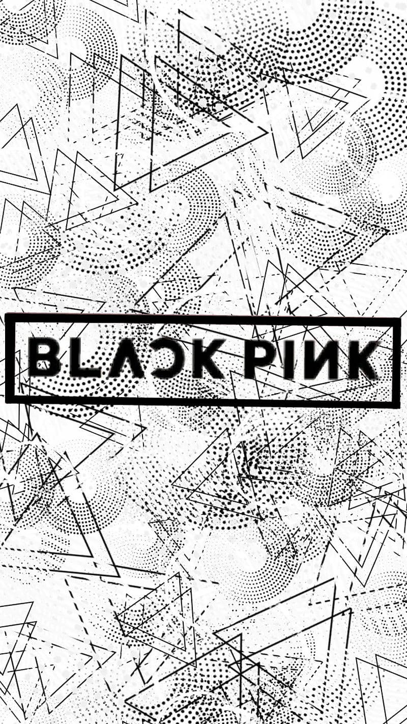 شعار Blackpink بالأسود والأبيض خلفية