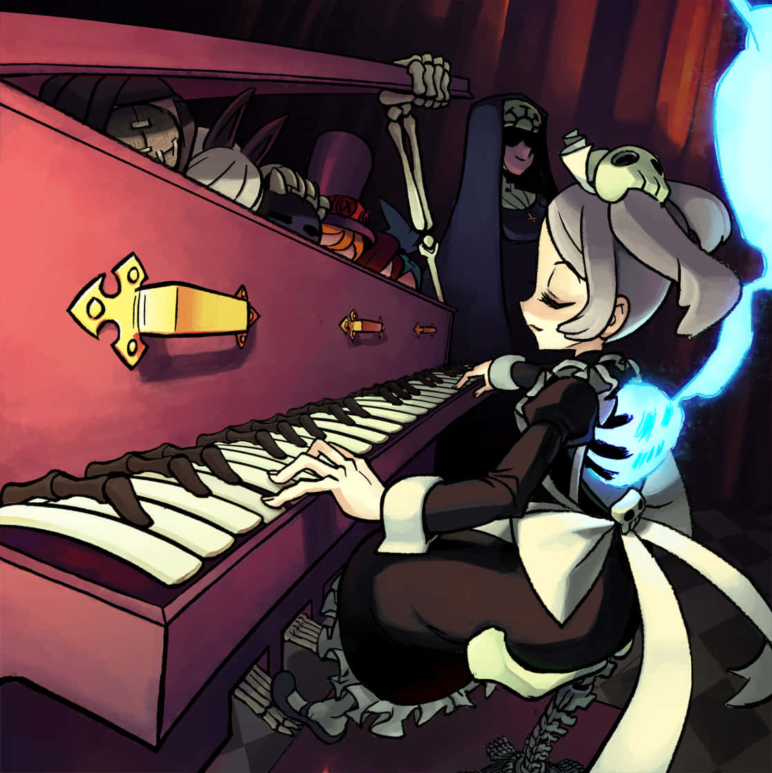 Bloody Marie من Skullgirls تعزف على البيانو خلفية