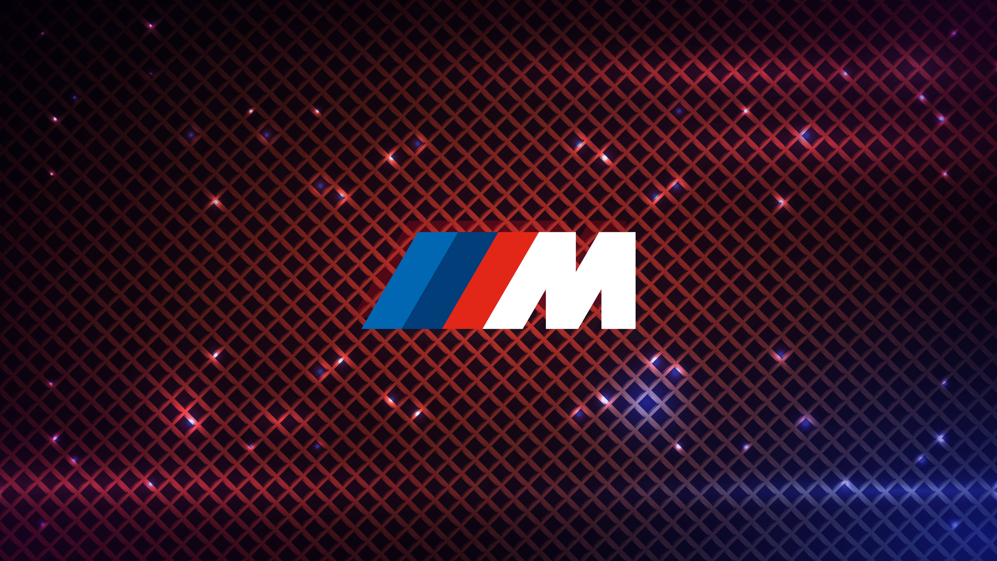شعار BMW M بنمط تعريشة حمراء خلفية