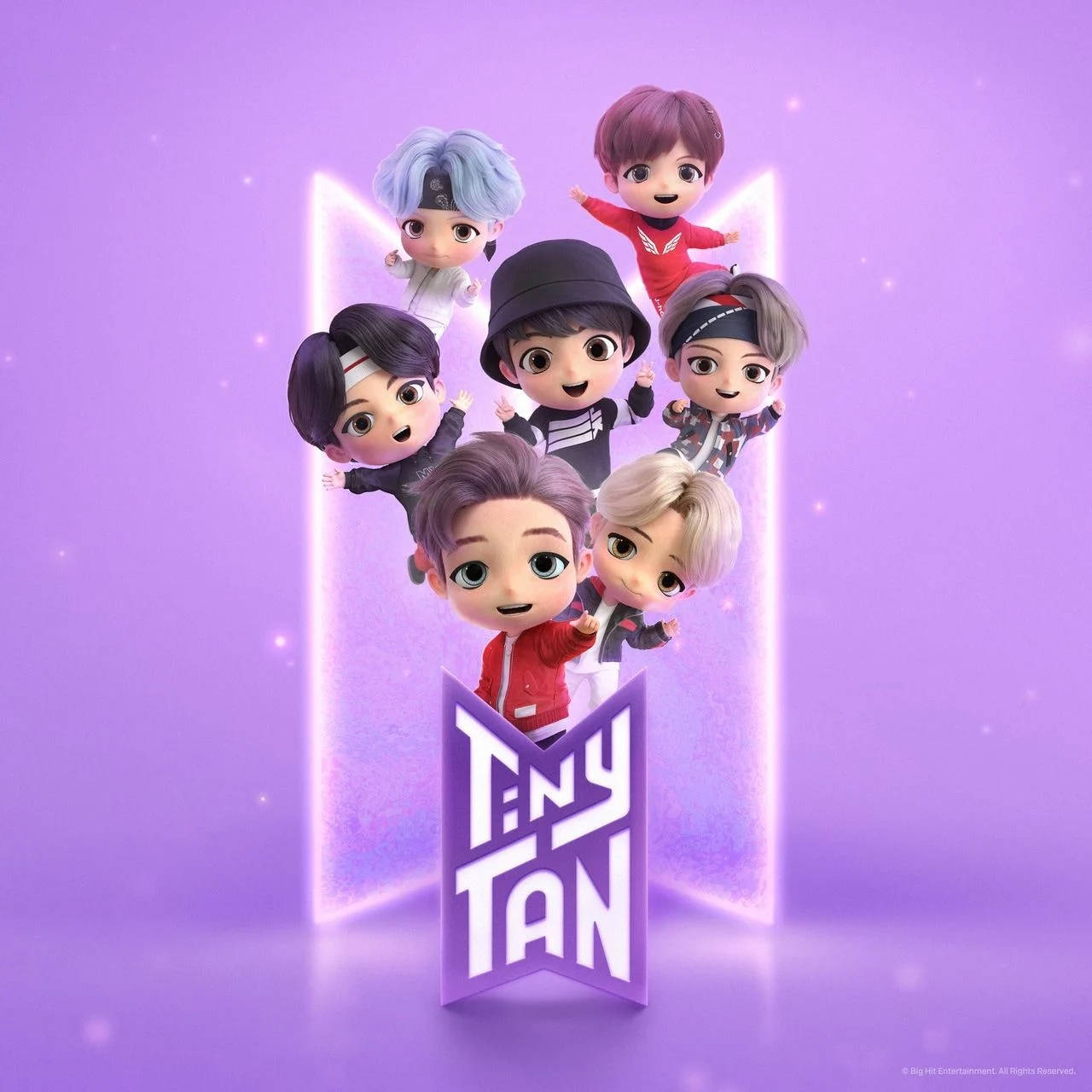 تايني تان BTS مع الشعار خلفية