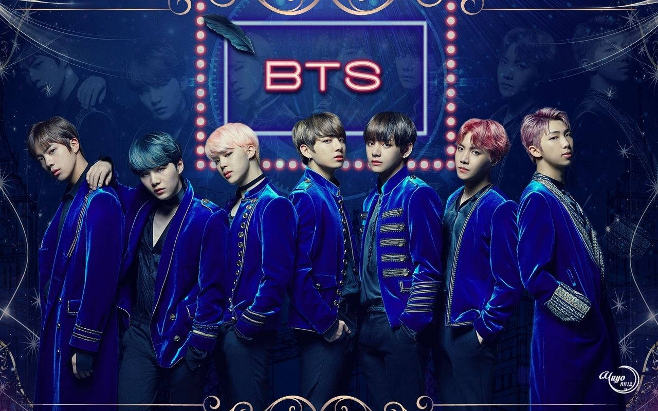 BTS يبدون رائعين باللون الأزرق خلفية