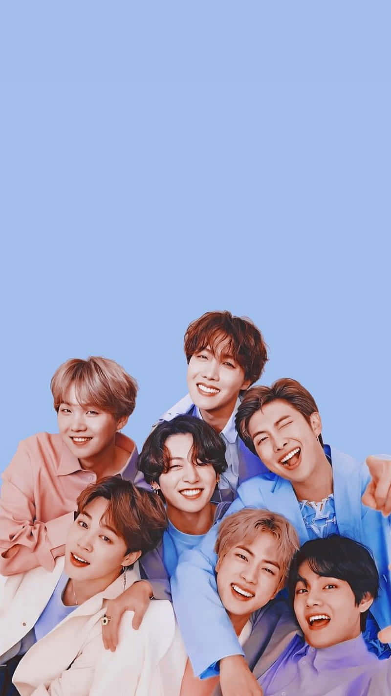تصوير لطيف بألوان الباستيل لفرقة BTS خلفية