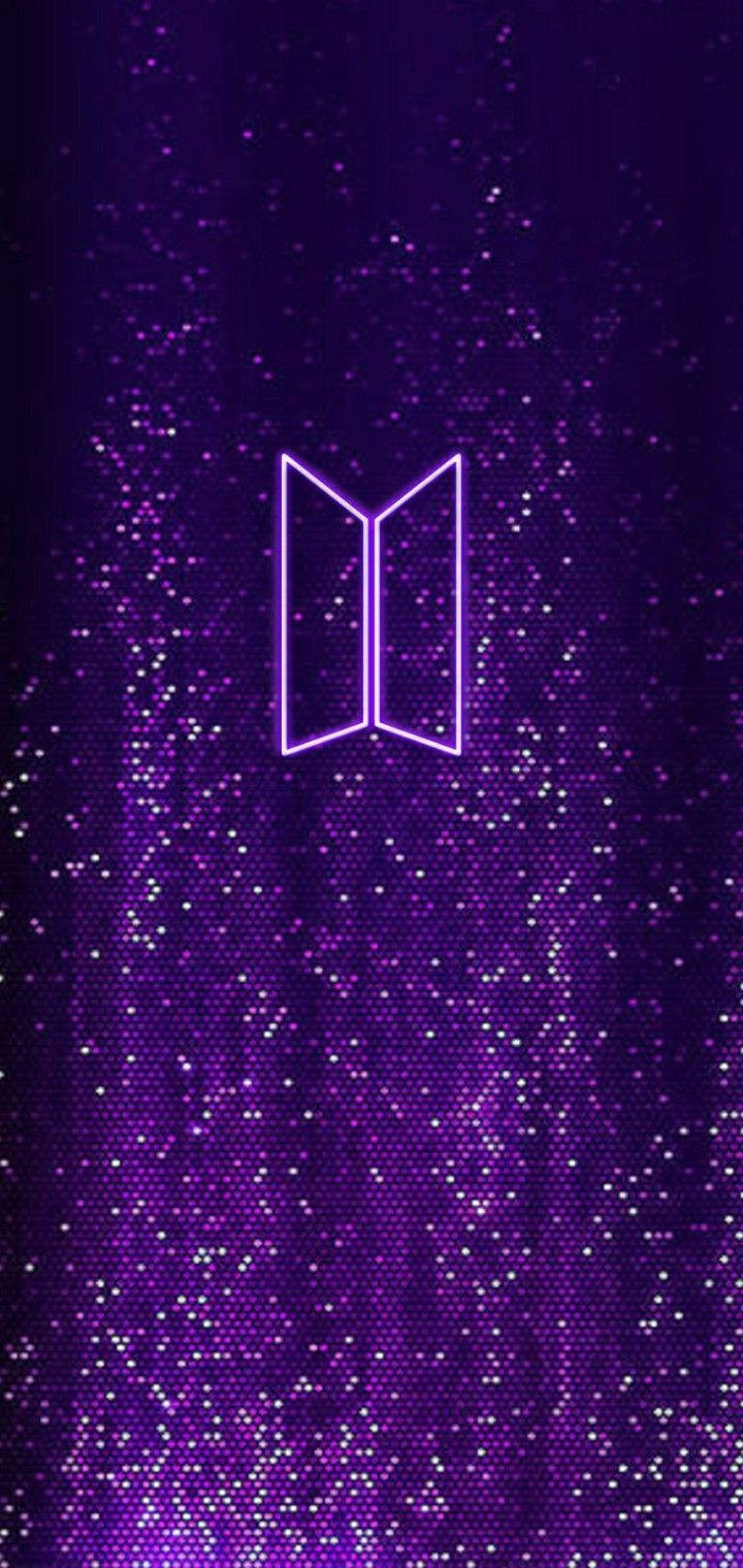 شعار BTS النيون الأرجواني خلفية