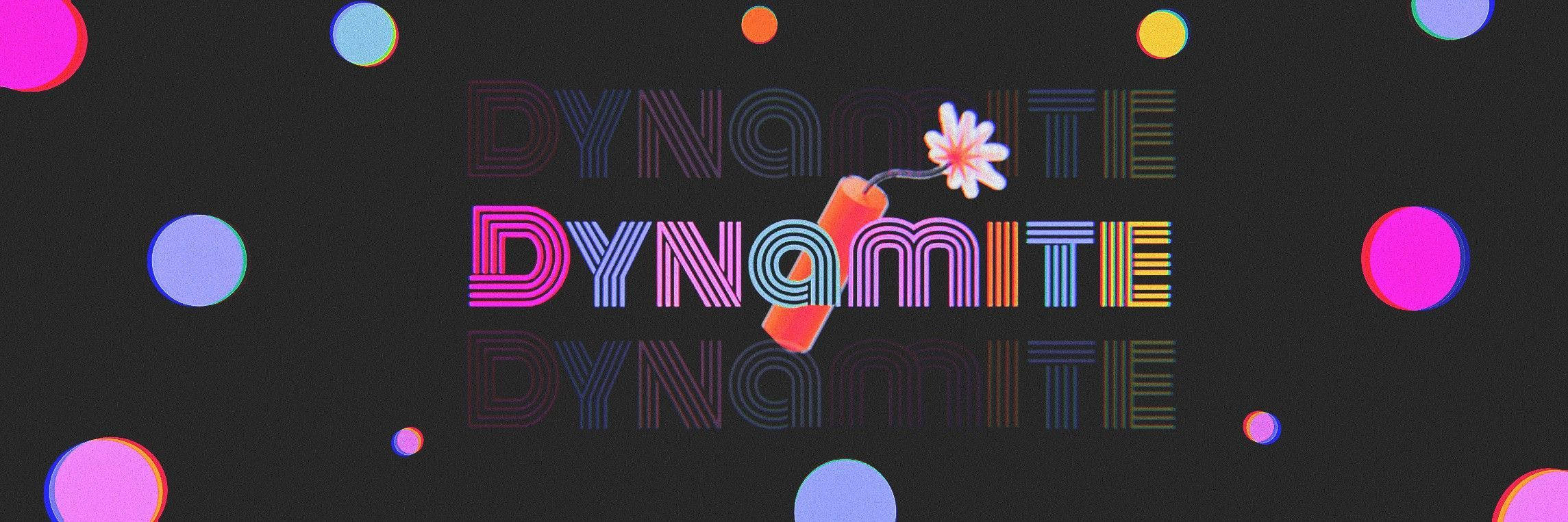 BTS Dynamite مع زهرة لابتوب خلفية