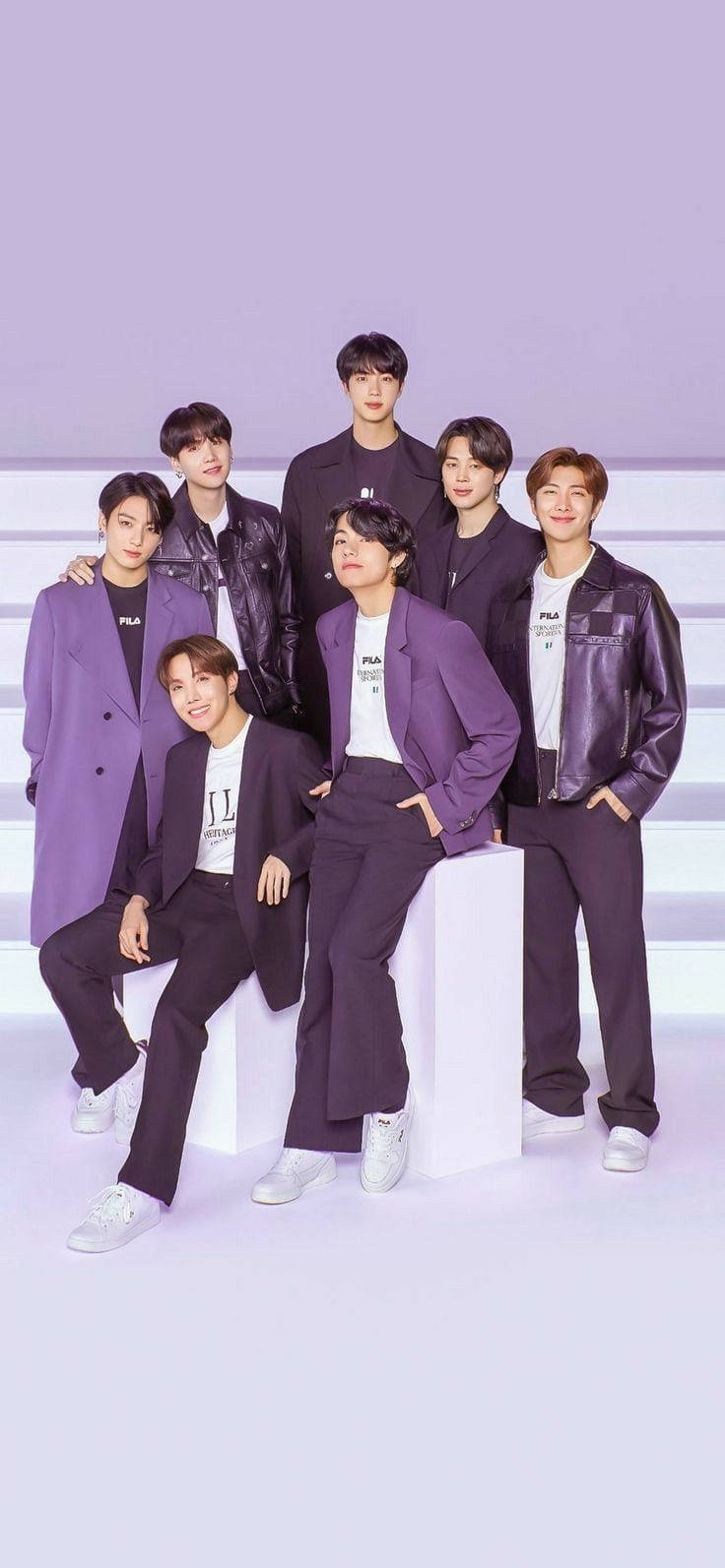 جلسة تصوير BTS الجمالية الأرجوانية خلفية