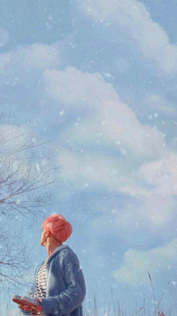 جيمين من BTS يحمل قلبًا (جمالي) خلفية