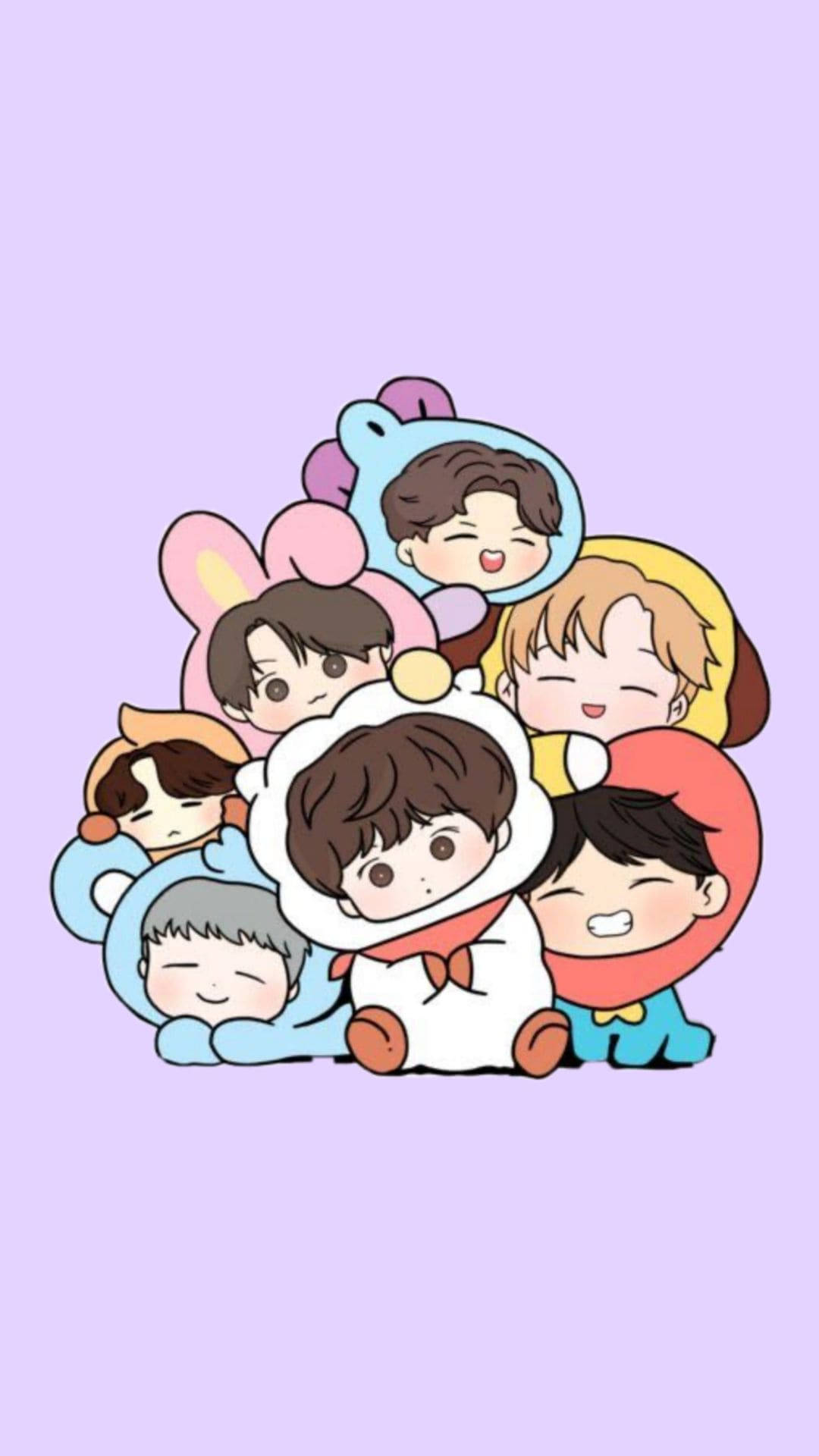 كومة BTS تشيبي خلفية