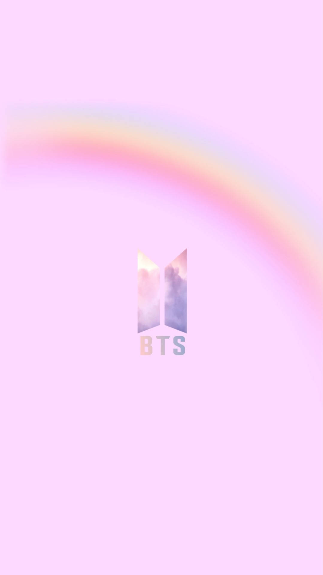شعار BTS قوس قزح وردي خلفية