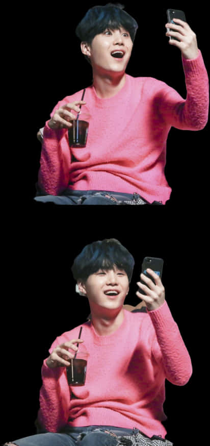 لقطة سيلفي لعضو فرقة BTS خلفية