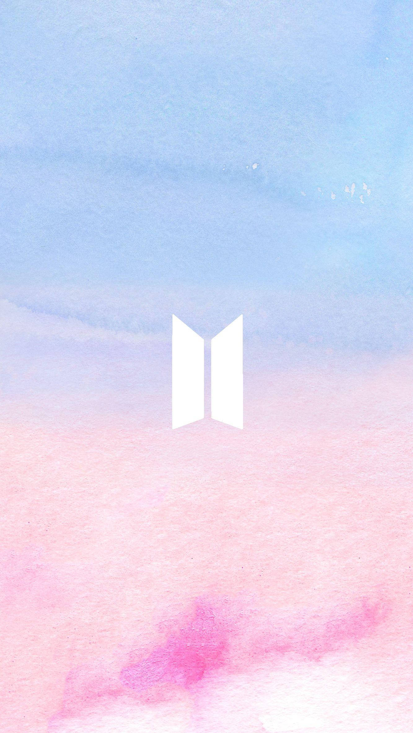 شعار BTS بألوان الباستيل خلفية