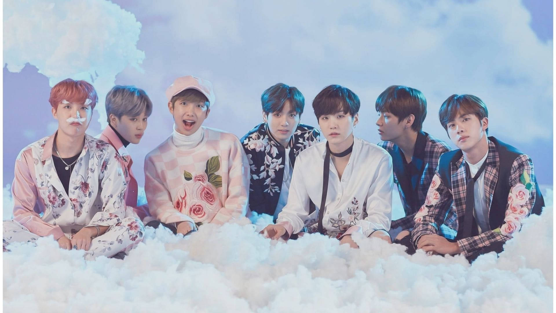 خلفية سطح مكتب BTS مع الثلج الصناعي خلفية
