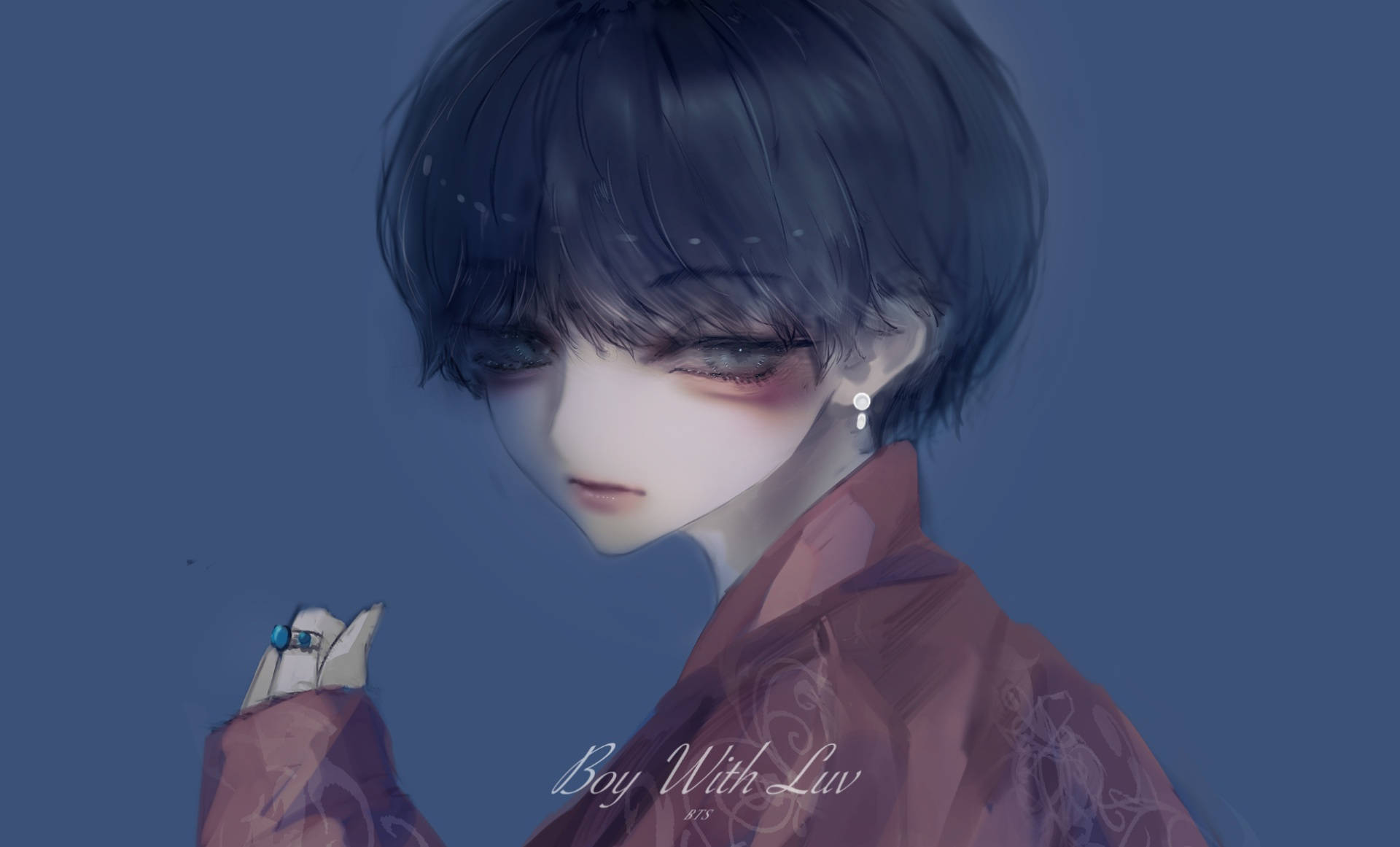 فن أنمي جمالي لـ BTS V خلفية