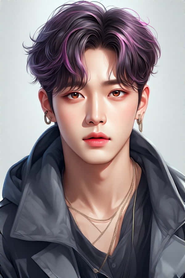 صورة واقعية لنجم كيبوب مستوحاة من أسلوب BTS خلفية