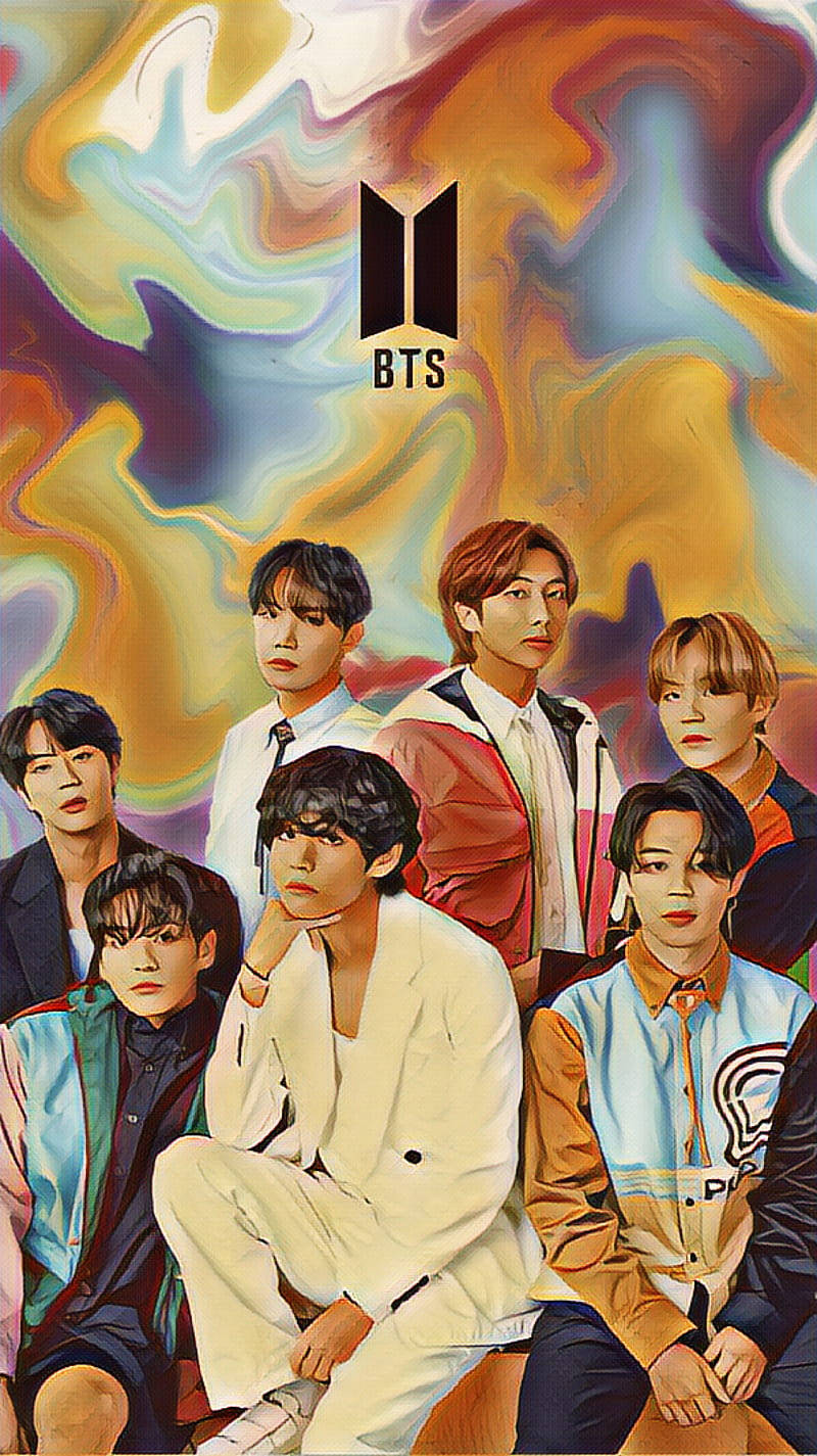 لوحة رسم لطيفة لفرقة BTS خلفية