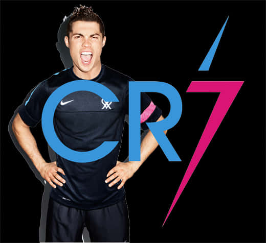 كريستيانو رونالدو وضعية علامة C R7 التجارية خلفية