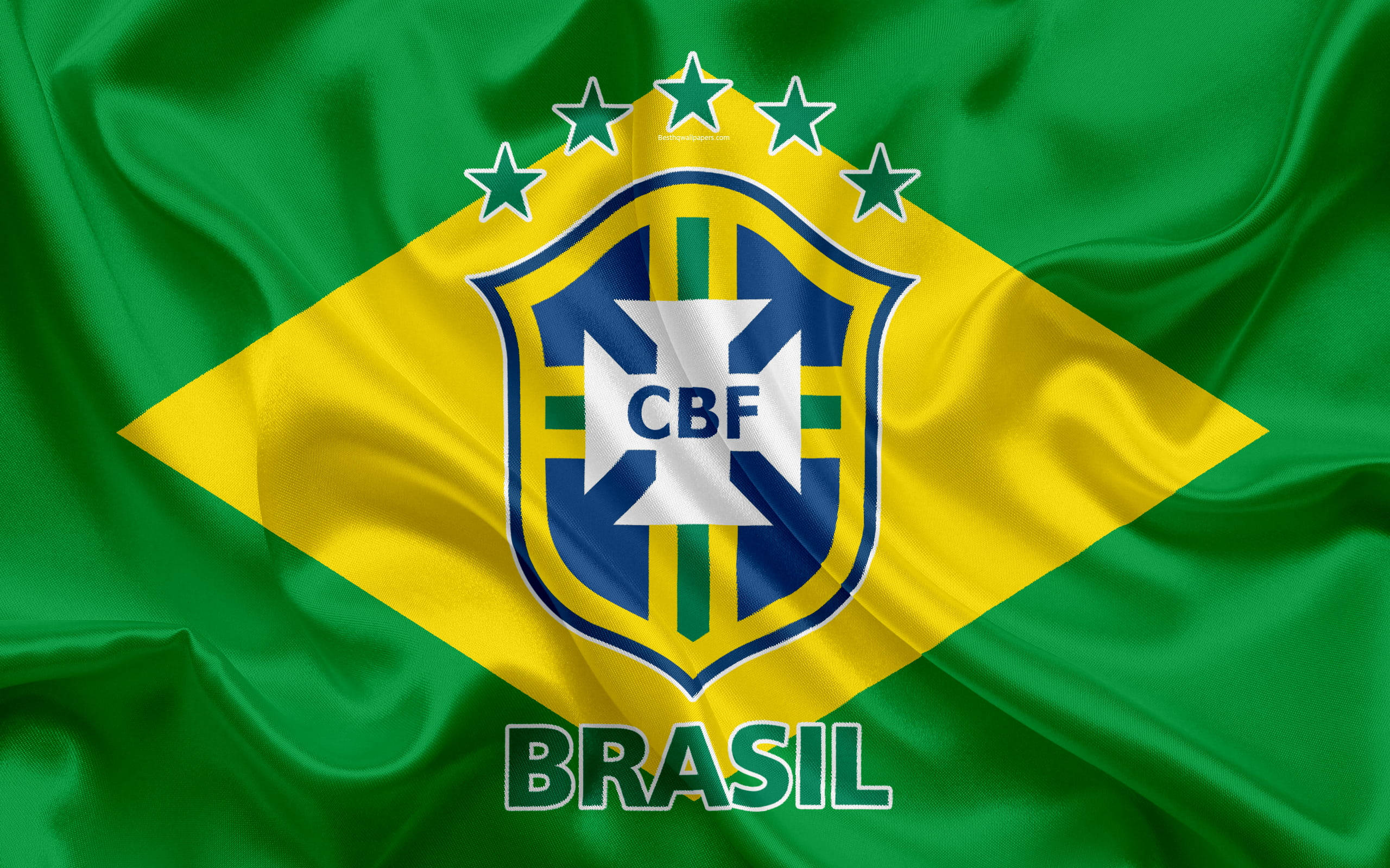 منتخب البرازيل لكرة القدم شعار CBF علم البرازيل خلفية