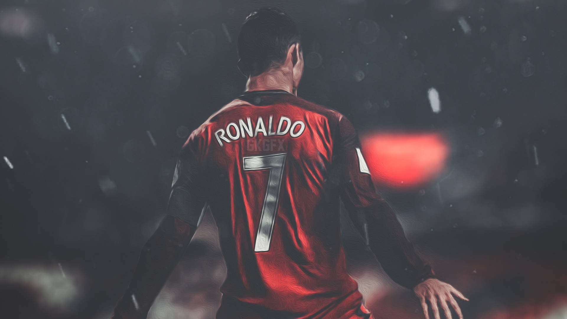 مباراة كرة قدم لـCR7 تحت المطر بدقة HD خلفية