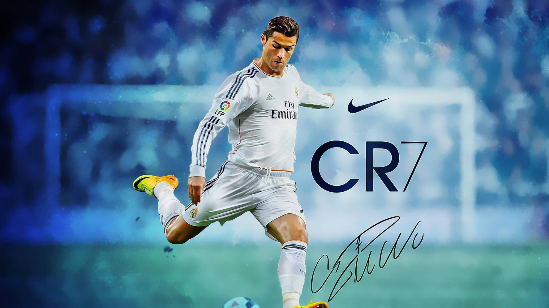 خلفية CR7 HD زرقاء تجريدية خلفية