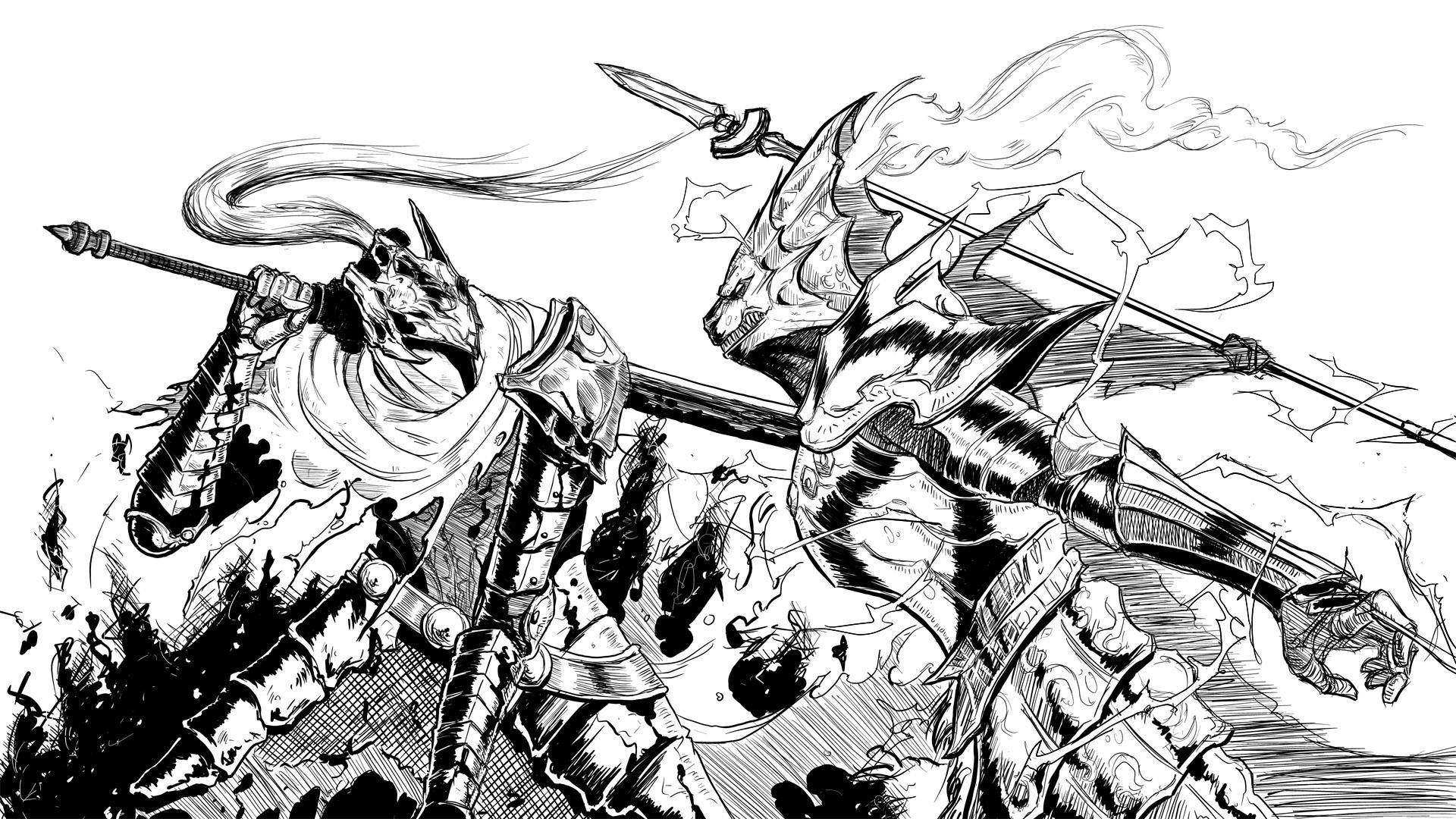 رسم رائع Dark Souls خلفية