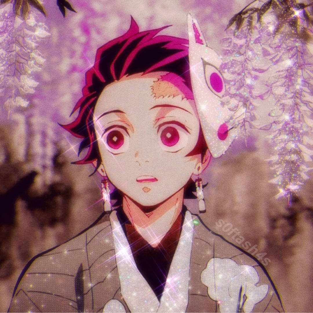 تانجيرو مع الزهور صورة شخصية أنمي Demon Slayer خلفية