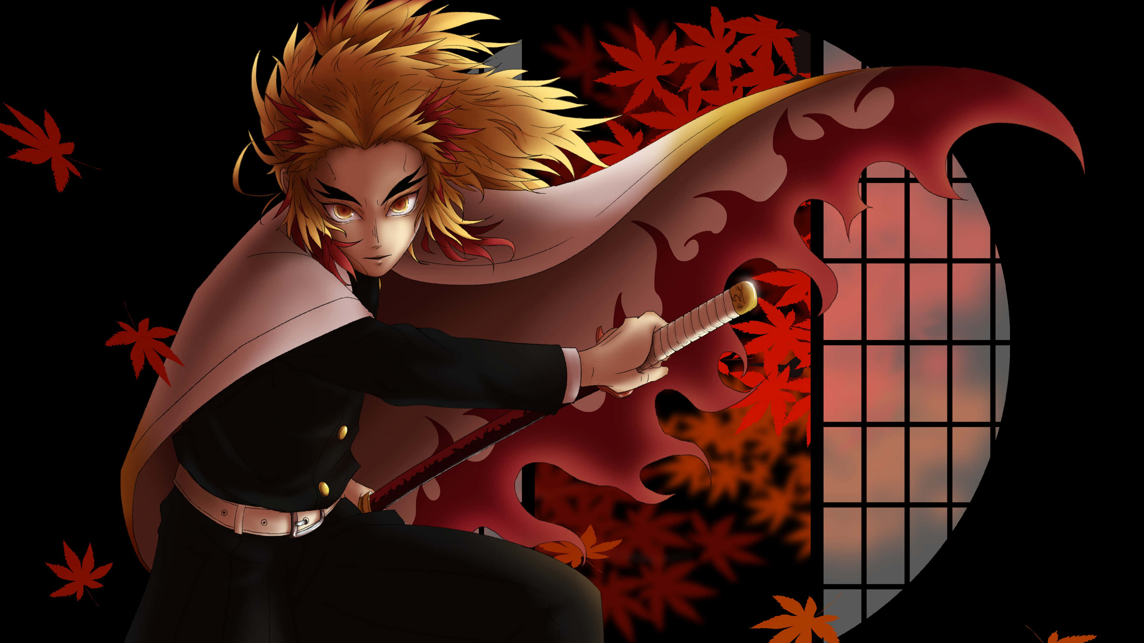 خض المعركة ضد الشياطين مع رسومات Demon Slayer بدقة 4K خلفية