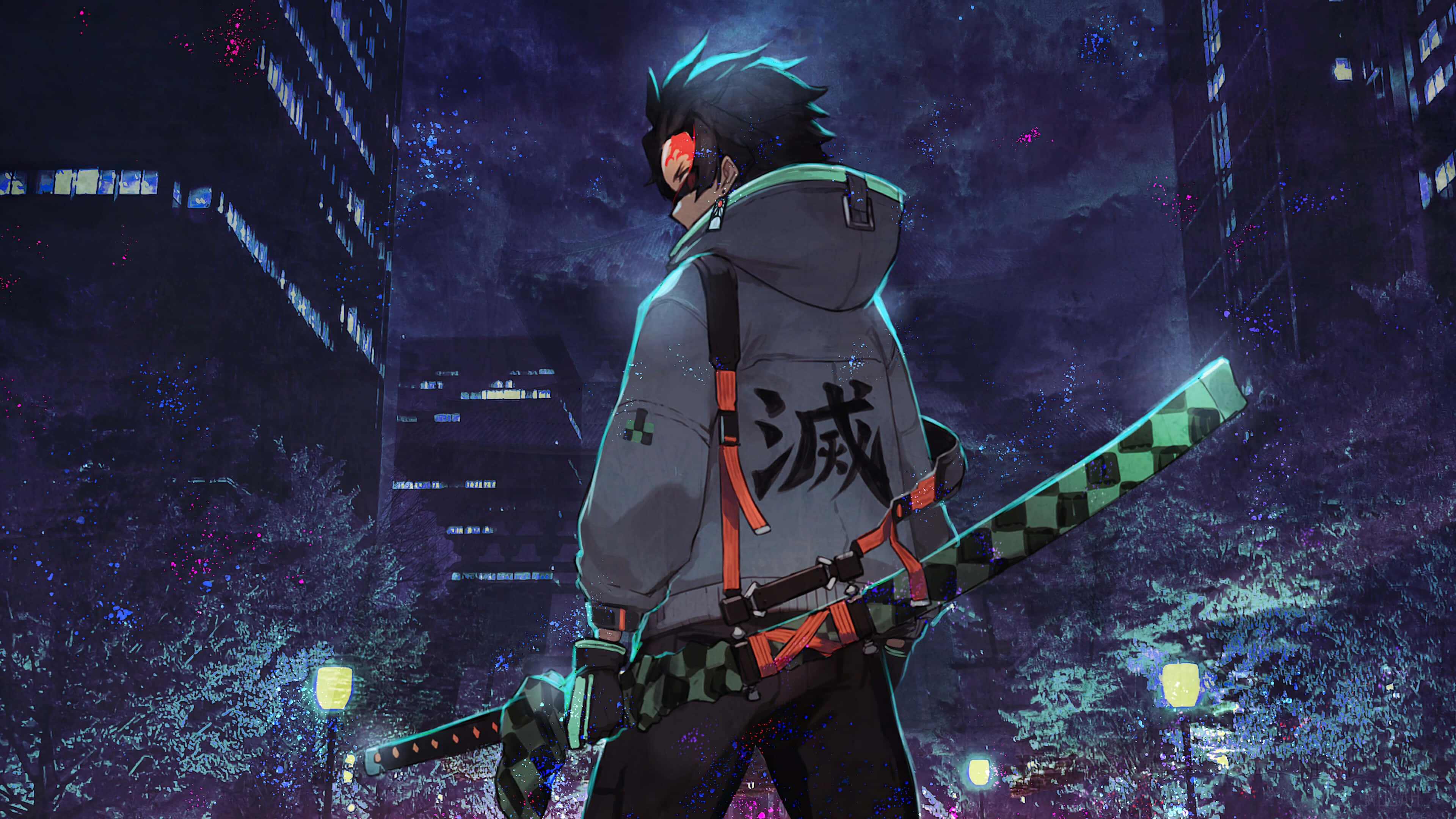 خلفية تانجيرو من أنمي Demon Slayer بدقة 4K خلفية