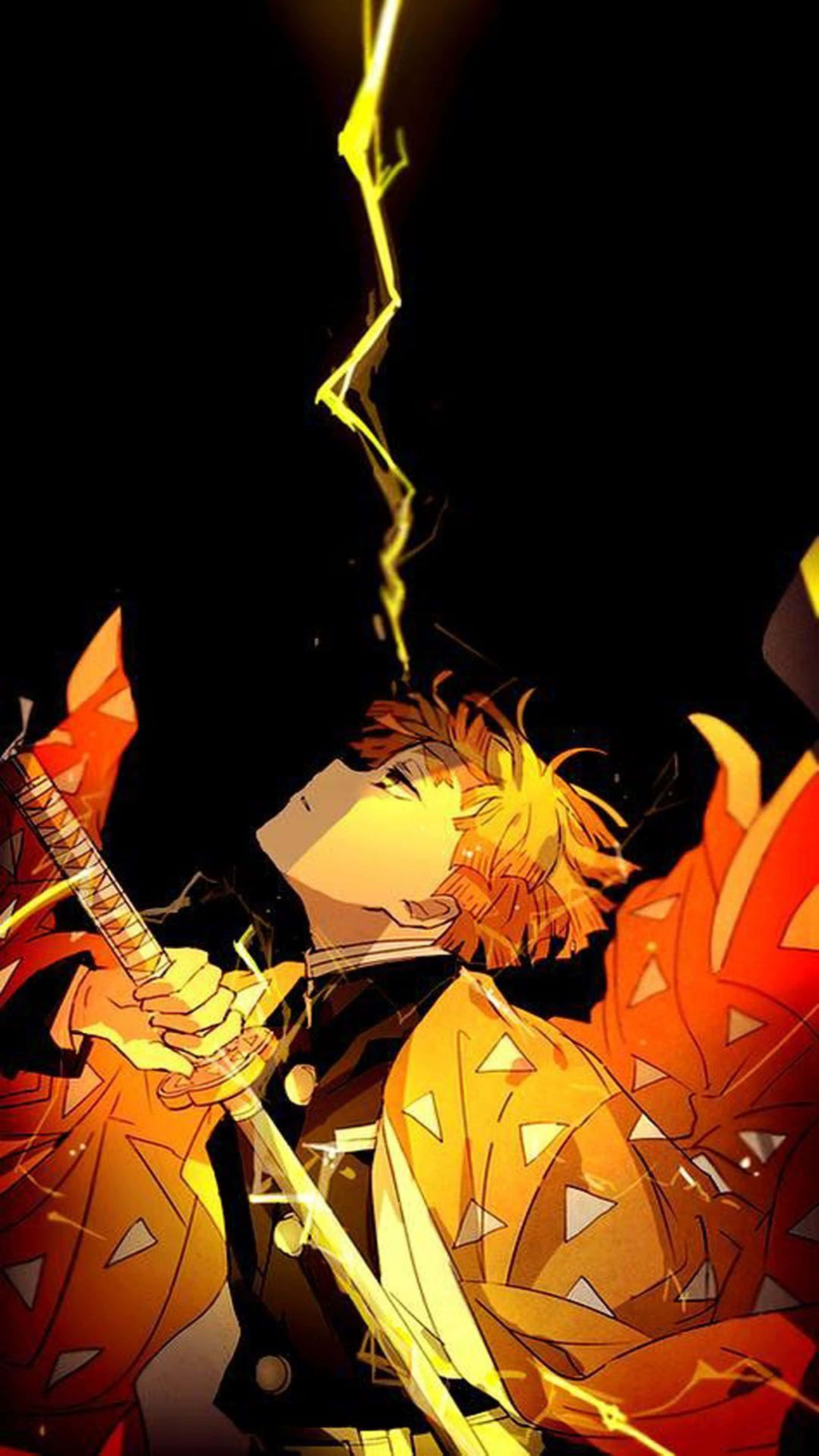 زينيتسو من Demon Slayer بدقة 4K خلفية