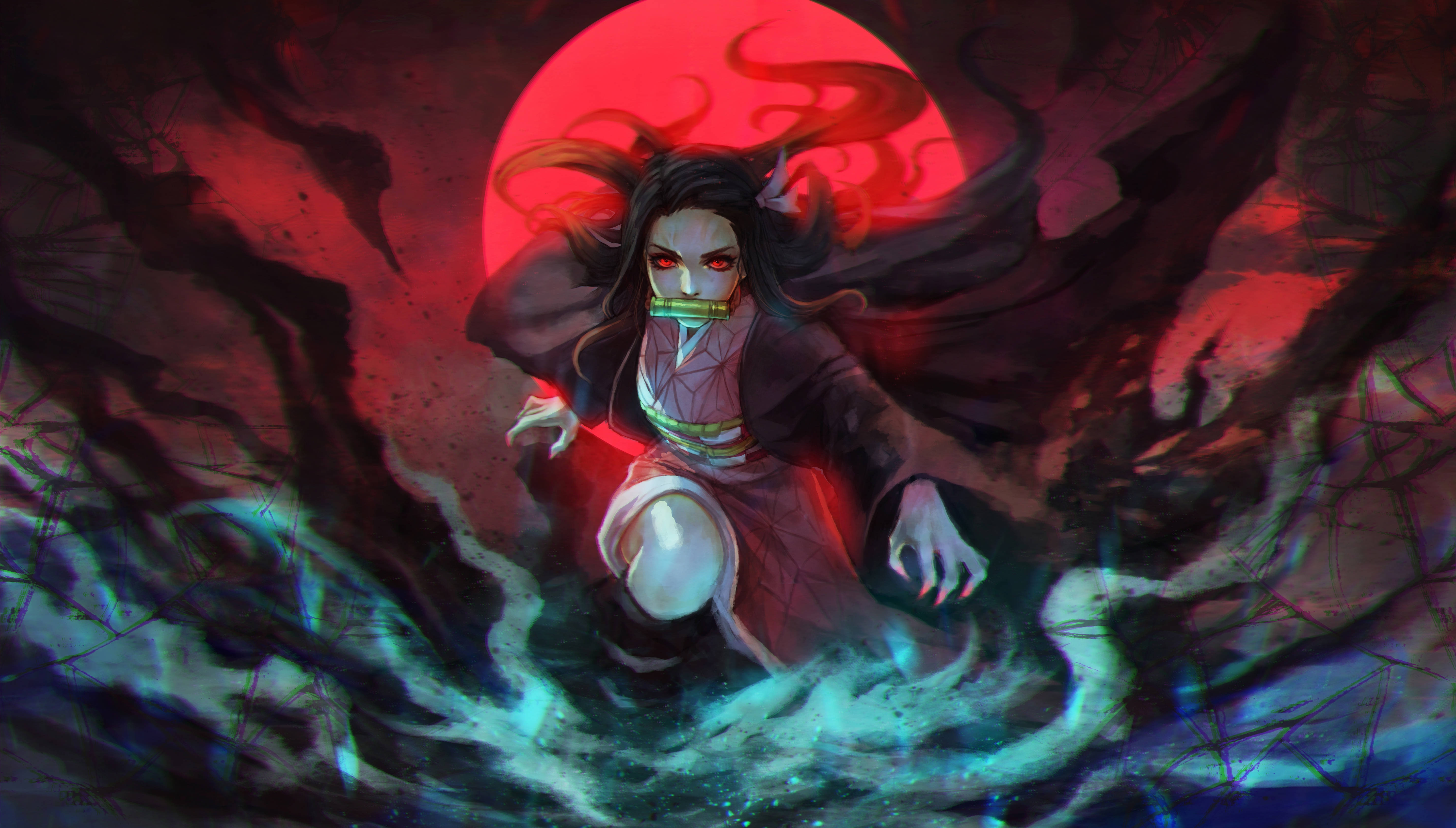 نيزوكو الشريرة من Demon Slayer بدقة 4K خلفية