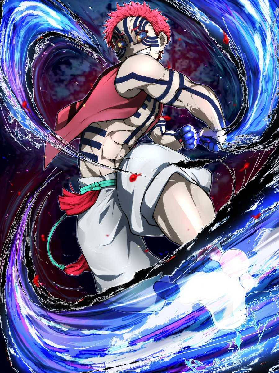 أنمي Demon Slayer أكازا حركة الإبادة خلفية