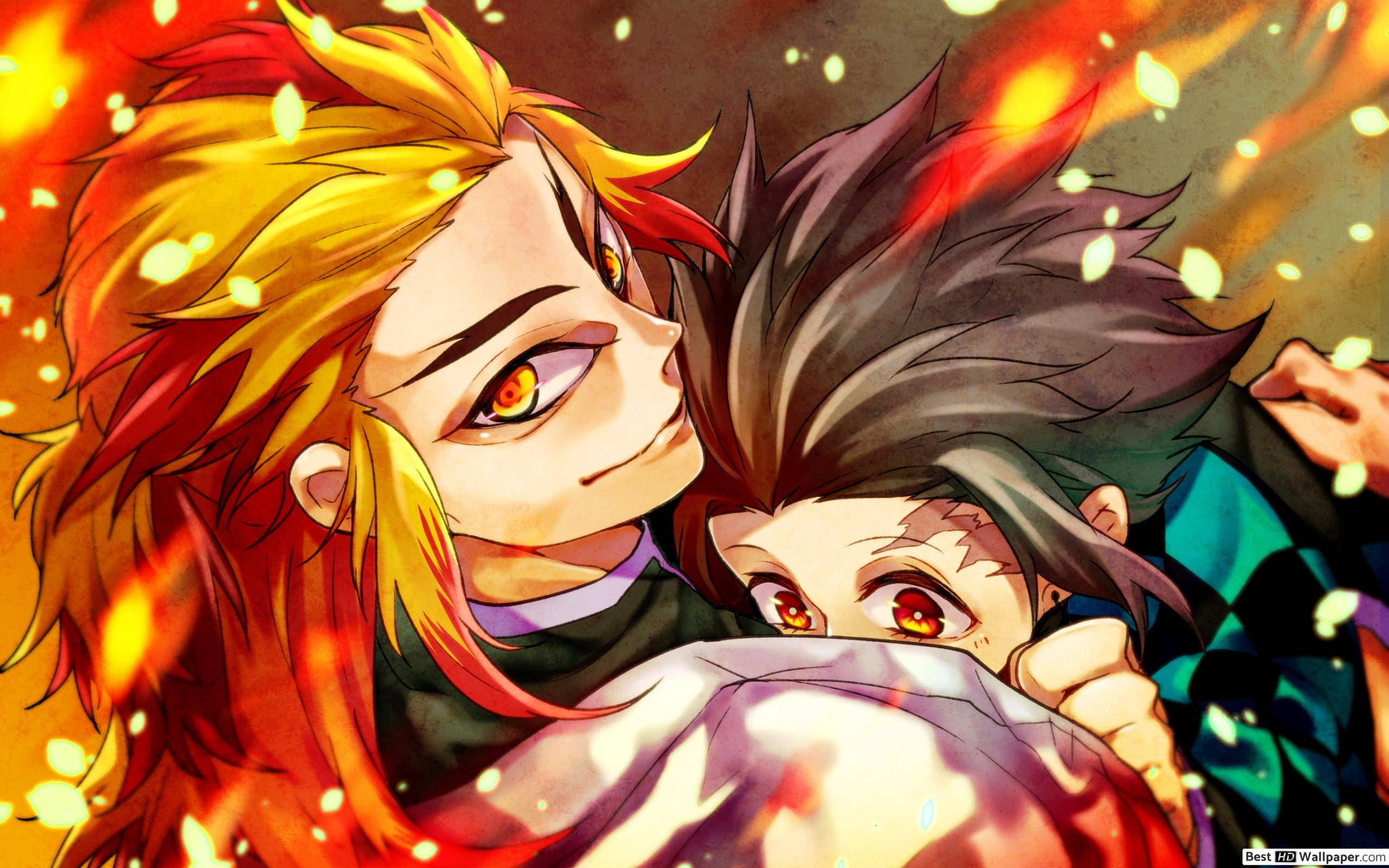 رينغوكو وتانجيرو - شخصيات Demon Slayer تقاتل الشر خلفية