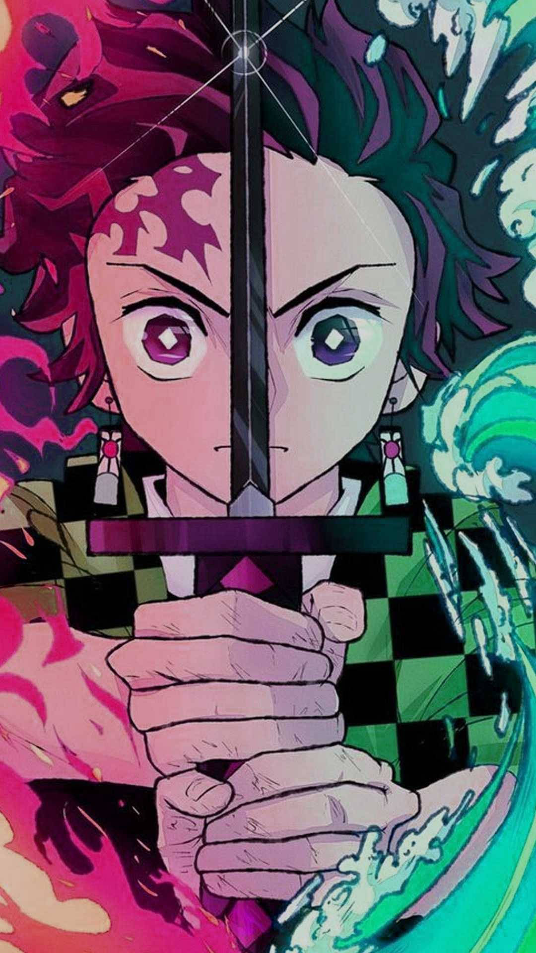 علامة جبهة تانجيرو من أنمي Demon Slayer لأيفون خلفية